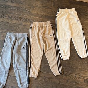 Adidas Kids Sweatpants - Gray, Tan, and Cream